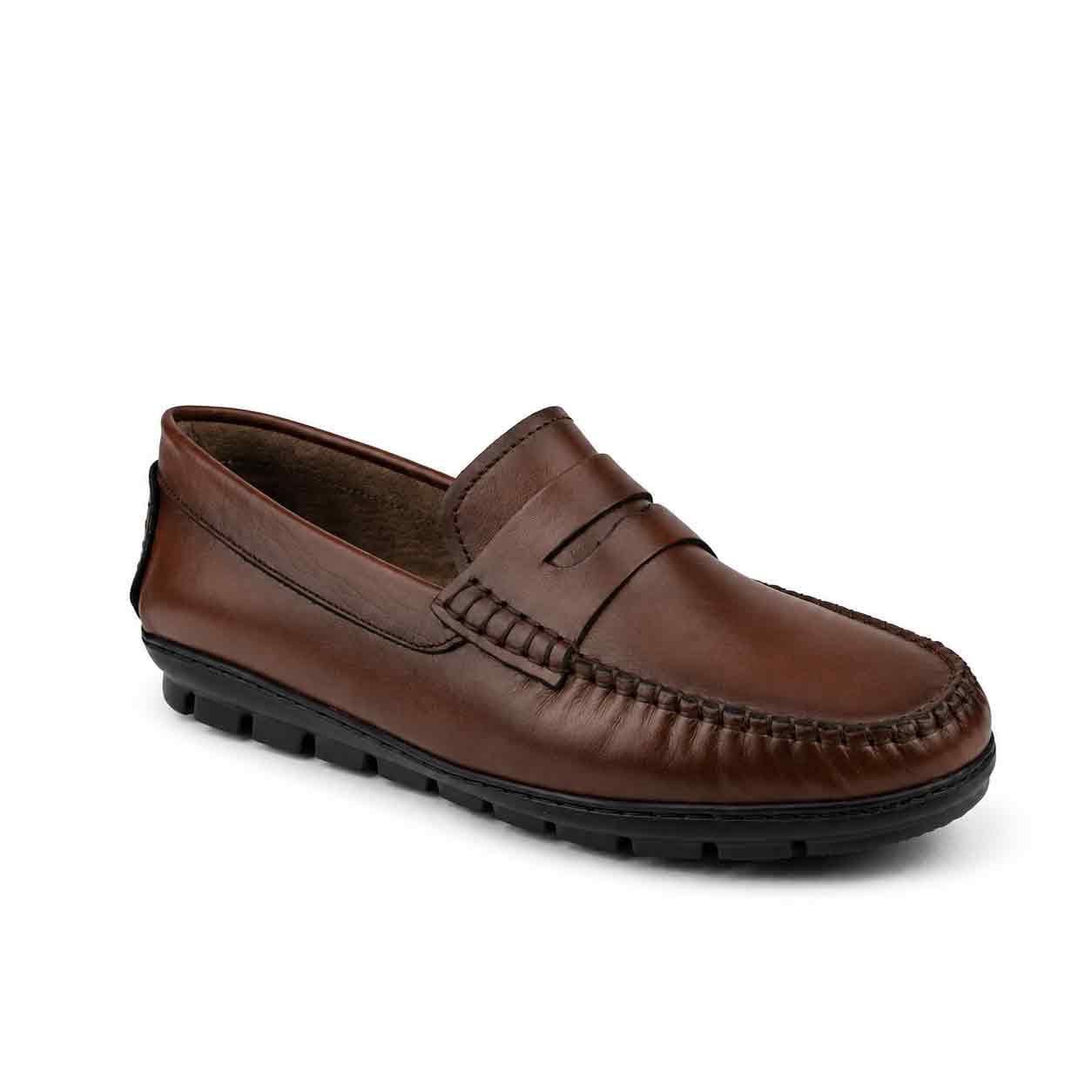 Mocassin pour homme 002 002 marron cuir   Mocassin homme Maroc